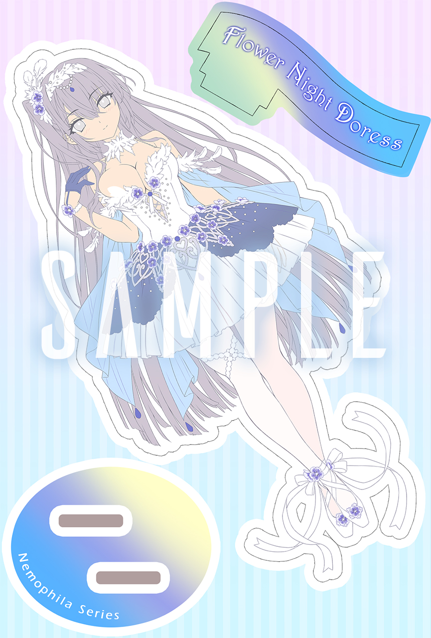 【FlowerNightDress アクリルスタンド】冬月-ネモフィラ ブルーベリーアイズ-