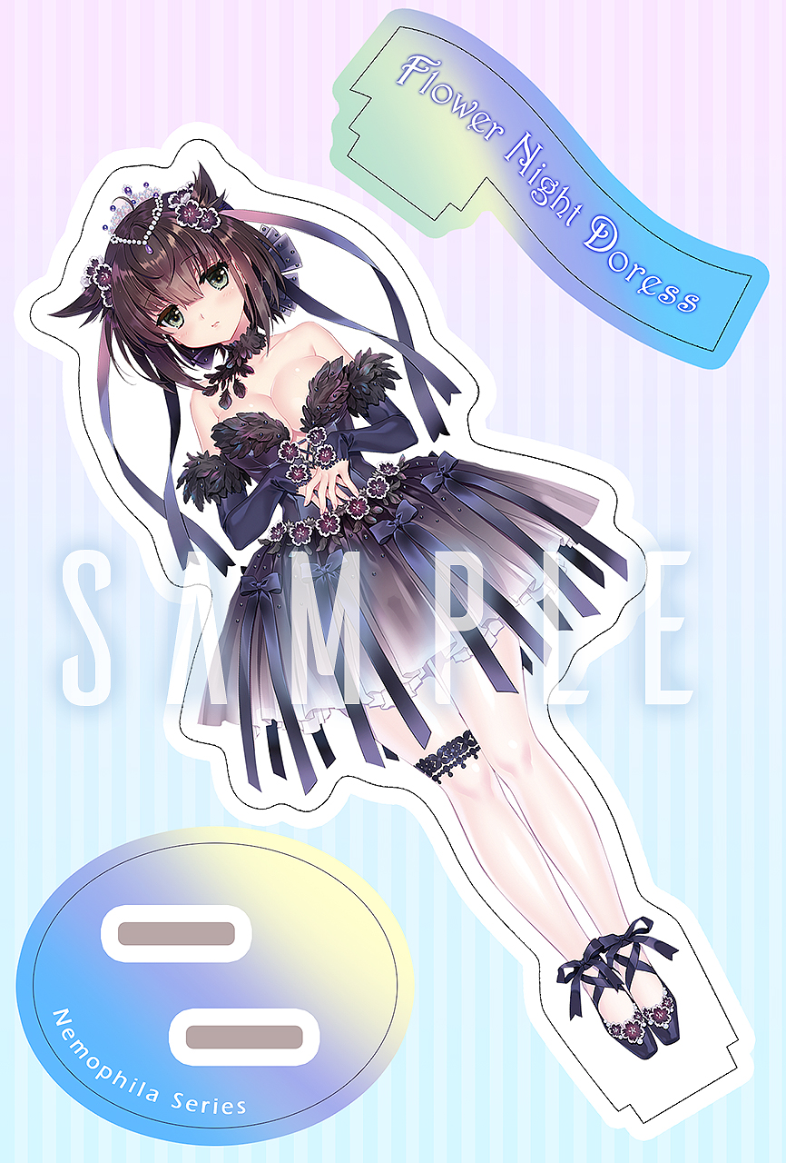 【FlowerNightDress アクリルスタンド】初月-ネモフィラ ペニーブラック-